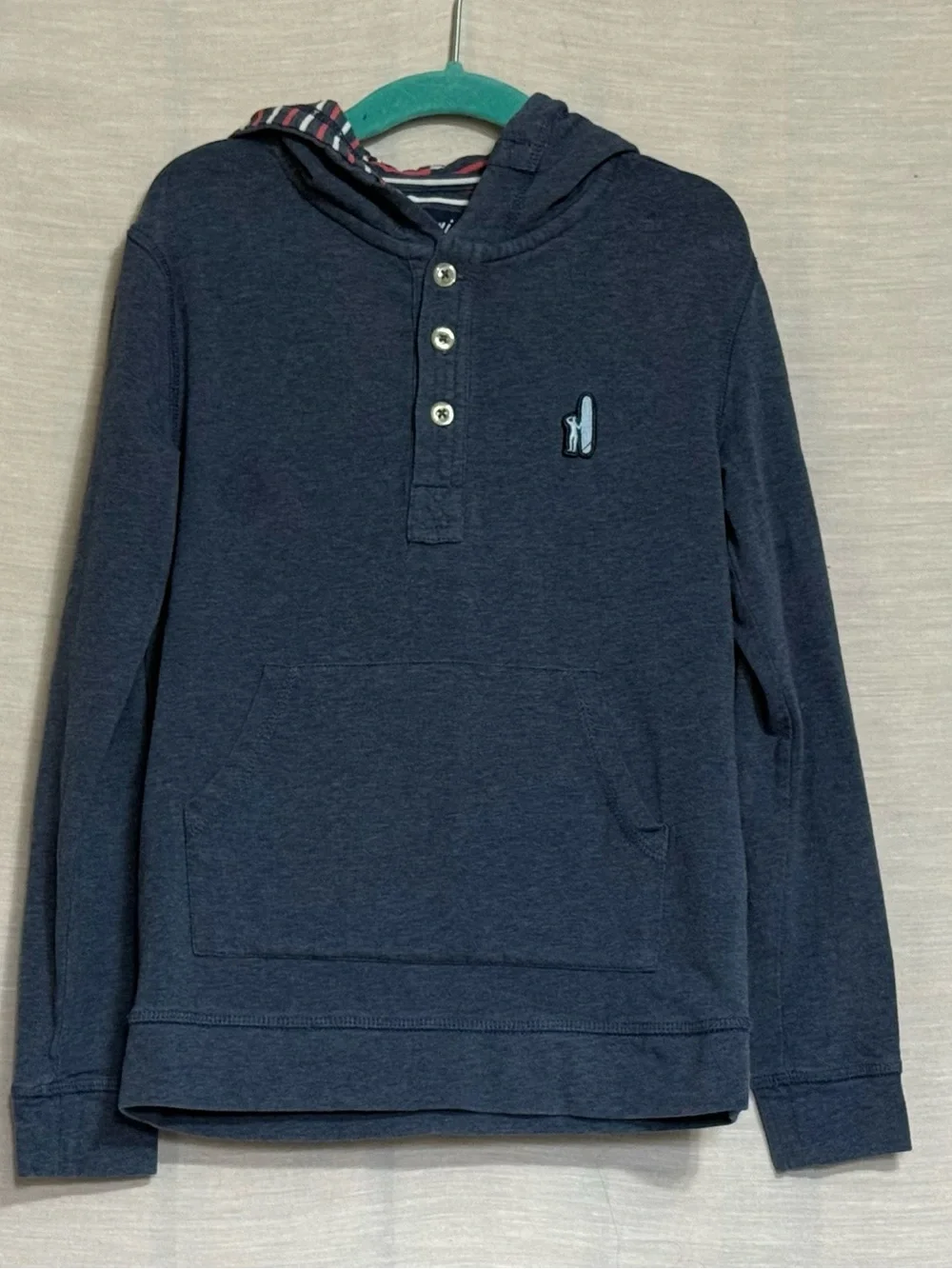 Johnny-O Boys Size 6 Navy Henley Hoodie NWOT